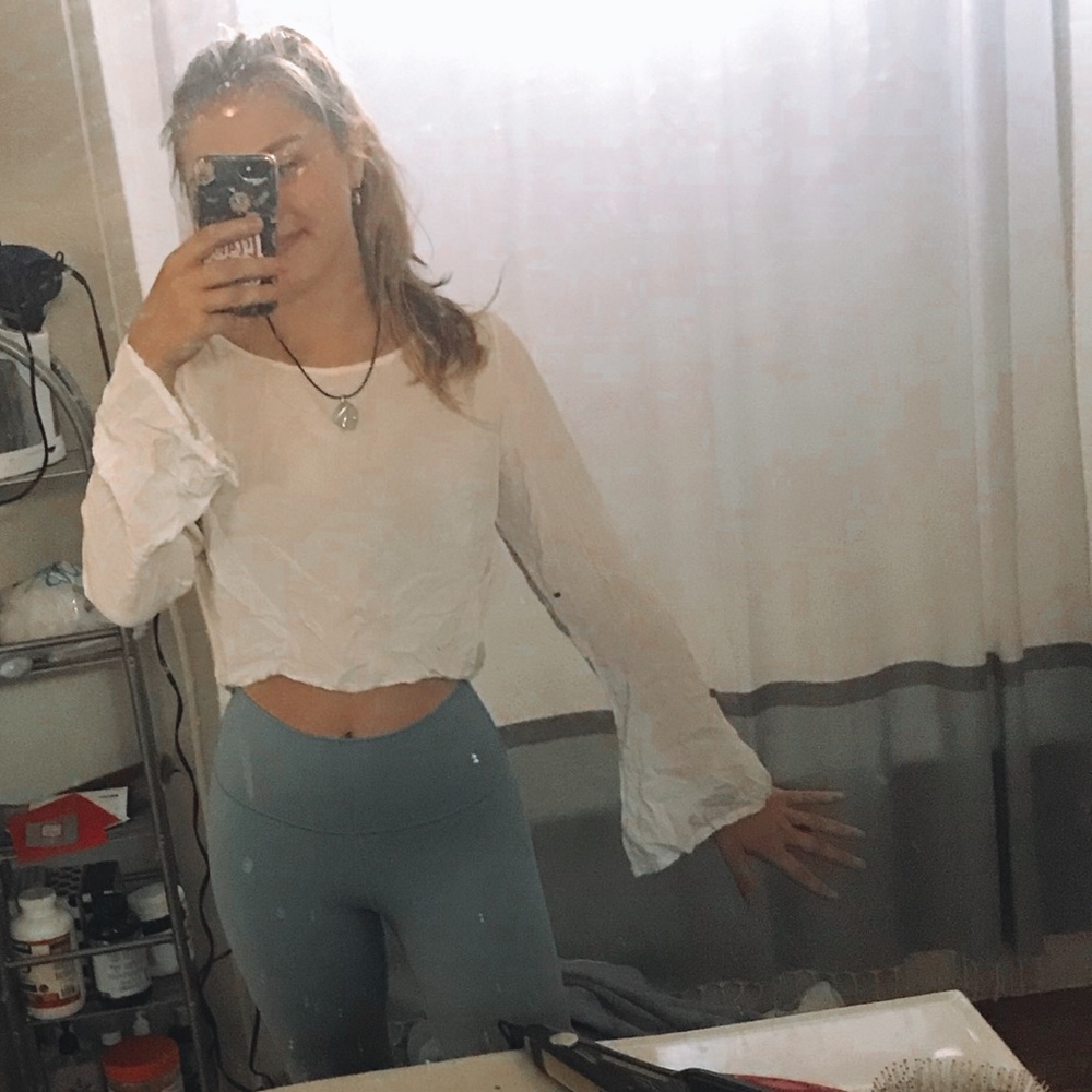 White bohemian crop top